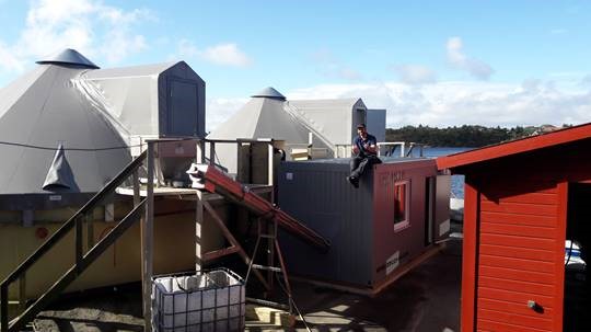 First Salmon fish farm installation – Fully automated containerized solution.